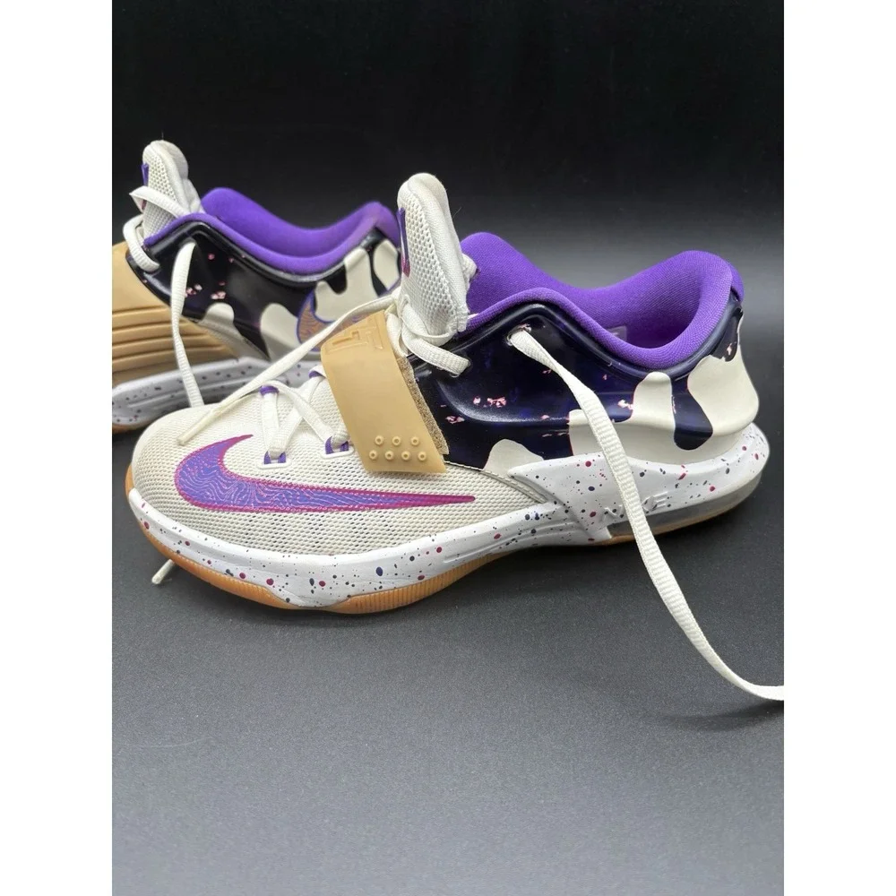 Nike KD 7 PB&J Basketball Shoes Youth 5Y White Purple Good Jelly Drip 669942-155